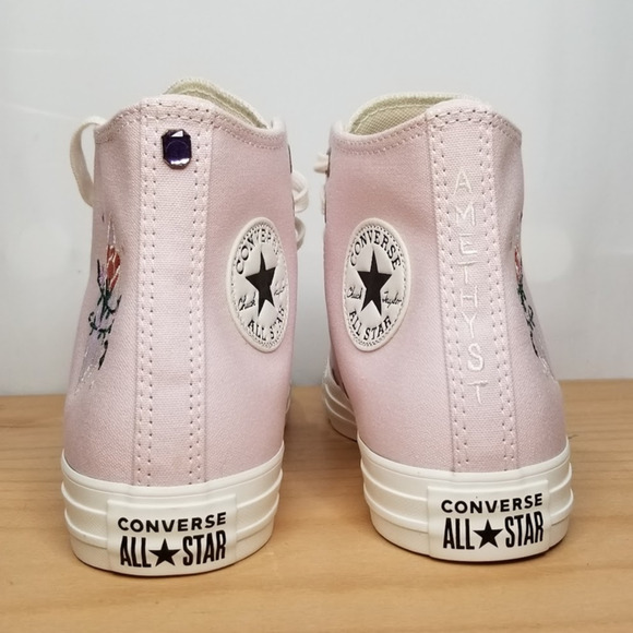 Converse CTAS Embroidered Hi Tops Brand New Size 7.5 Barely Rose A0340C NWT - Picture 6 of 9